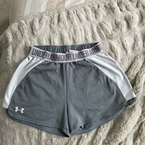 Under armor grey and white athletic shorts